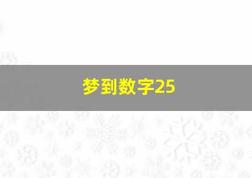 梦到数字25