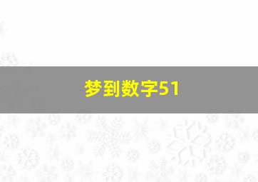 梦到数字51