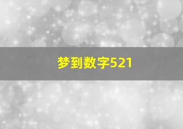 梦到数字521