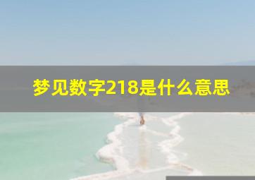 梦见数字218是什么意思