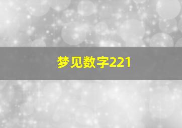 梦见数字221