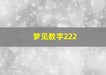 梦见数字222