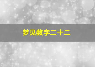 梦见数字二十二