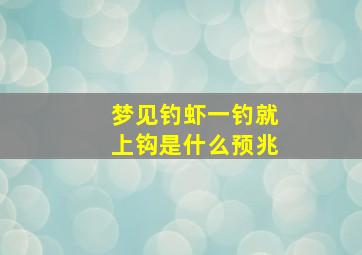 梦见钓虾一钓就上钩是什么预兆