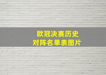 欧冠决赛历史对阵名单表图片