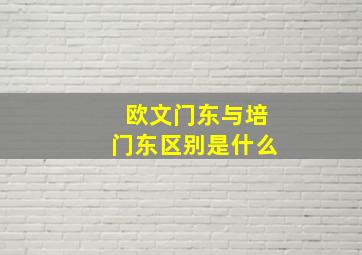 欧文门东与培门东区别是什么