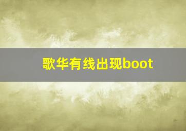 歌华有线出现boot