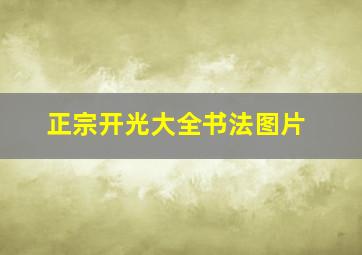 正宗开光大全书法图片