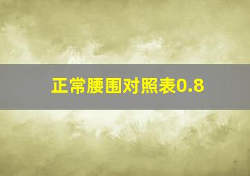 正常腰围对照表0.8