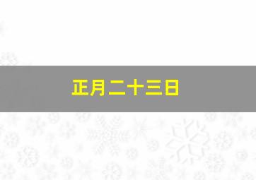 正月二十三日