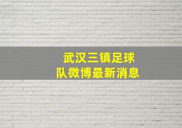 武汉三镇足球队微博最新消息