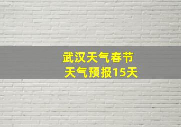 武汉天气春节天气预报15天