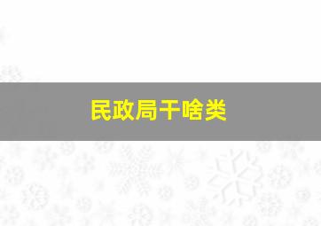 民政局干啥类