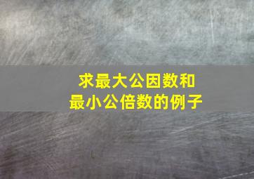 求最大公因数和最小公倍数的例子