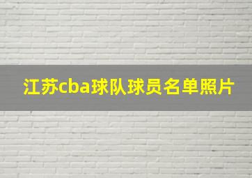 江苏cba球队球员名单照片