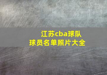 江苏cba球队球员名单照片大全