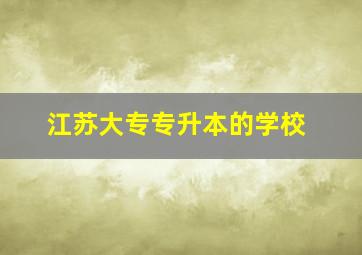 江苏大专专升本的学校