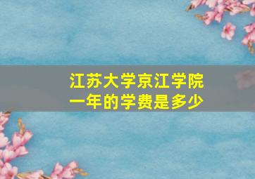 江苏大学京江学院一年的学费是多少