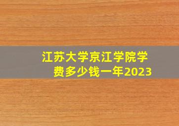 江苏大学京江学院学费多少钱一年2023