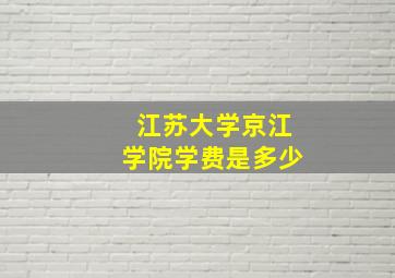 江苏大学京江学院学费是多少