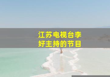 江苏电视台李好主持的节目