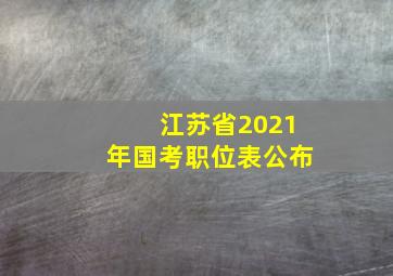 江苏省2021年国考职位表公布