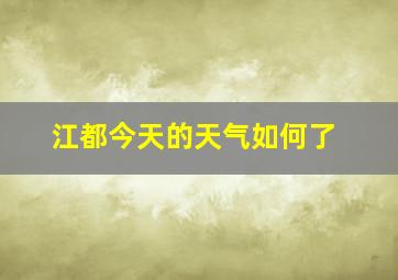 江都今天的天气如何了