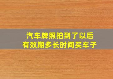 汽车牌照拍到了以后有效期多长时间买车子