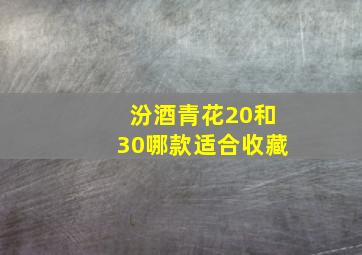 汾酒青花20和30哪款适合收藏