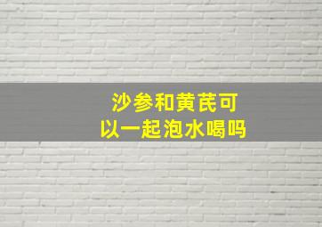 沙参和黄芪可以一起泡水喝吗