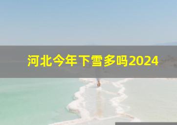 河北今年下雪多吗2024