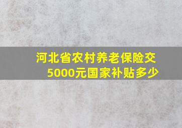 河北省农村养老保险交5000元国家补贴多少