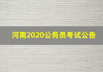 河南2020公务员考试公告