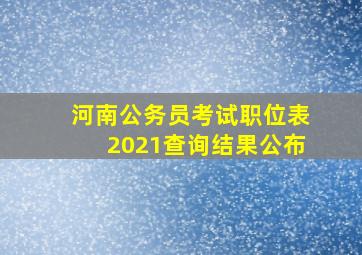 河南公务员考试职位表2021查询结果公布