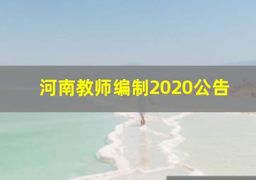 河南教师编制2020公告