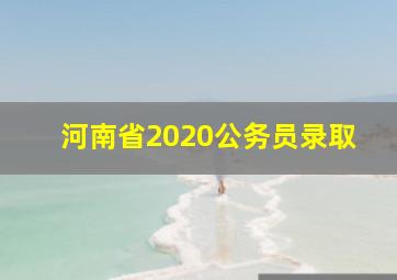 河南省2020公务员录取