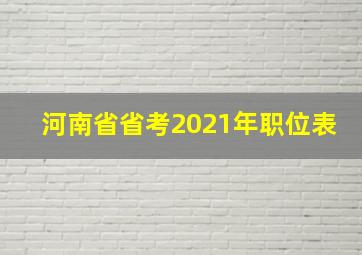 河南省省考2021年职位表