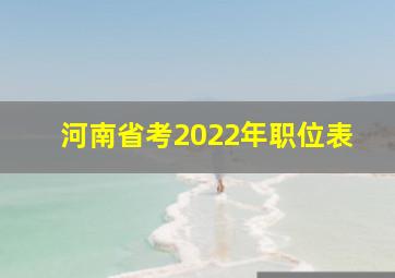 河南省考2022年职位表