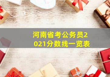 河南省考公务员2021分数线一览表