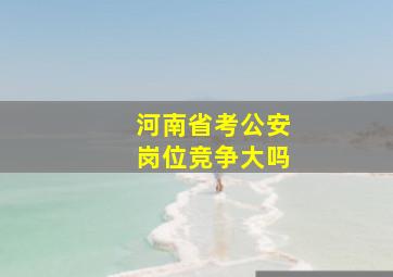 河南省考公安岗位竞争大吗