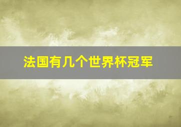 法国有几个世界杯冠军