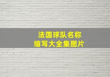 法国球队名称缩写大全集图片