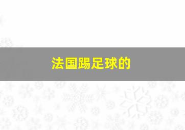 法国踢足球的