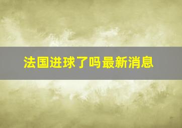 法国进球了吗最新消息