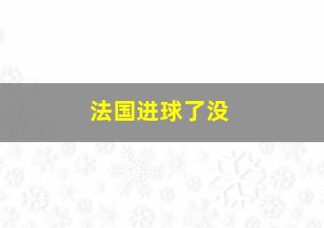 法国进球了没