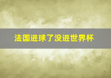 法国进球了没进世界杯