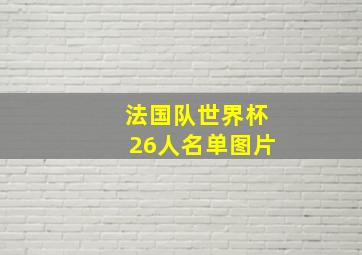 法国队世界杯26人名单图片