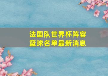 法国队世界杯阵容篮球名单最新消息