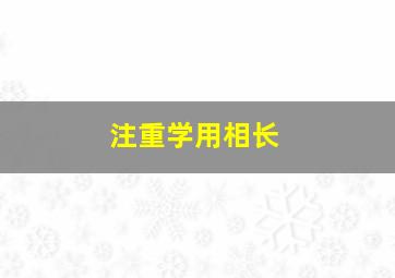 注重学用相长