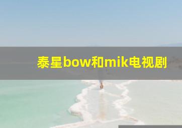 泰星bow和mik电视剧